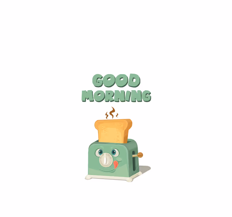 Dobro jutro z toasterjem rolo zavesa za kuhinjo - TenStickers