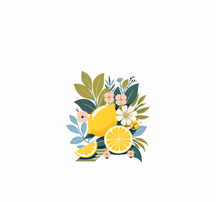 Umetniške limone rolo zavesa za kuhinjo - TenStickers