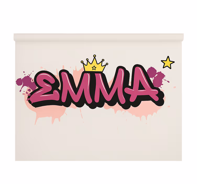 Roza grafiti po meri otroška rolo senčila - TenStickers