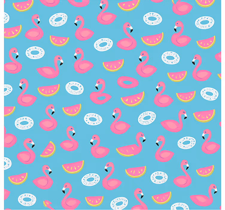 Modri flamingo vzorec otroška rolo senčila - TenStickers