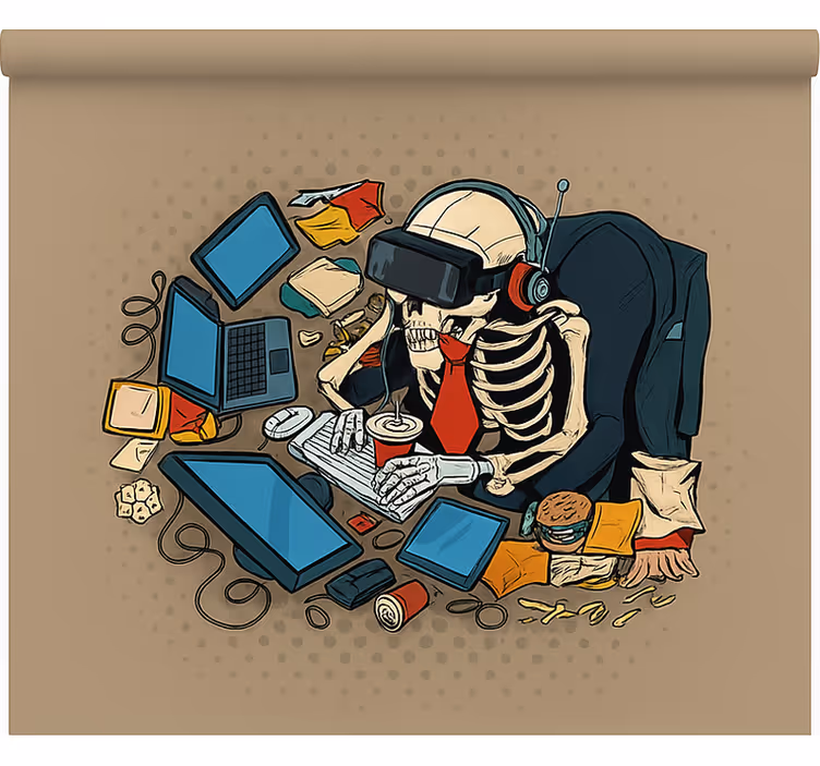 Okostnjak retro igralec geek senčilo - TenStickers