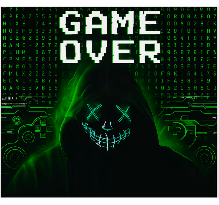 Maskiran vlomljen game over geek senčilo - TenStickers