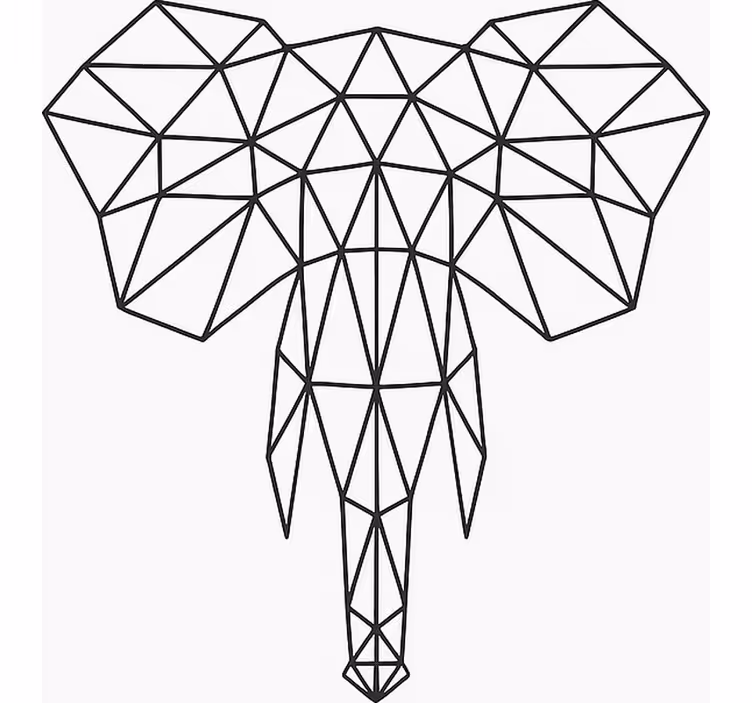Sodobni geometrijski slon rolo zavesa za najstnika - TenStickers
