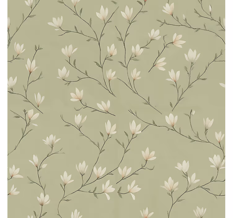 Olive tone blooming branches rolo zavese za jedilnico - TenStickers