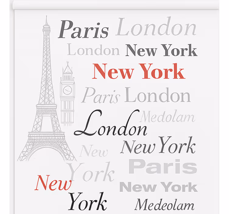 Big city names rolo zavesa za najstnika - TenStickers