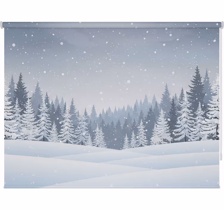 Nordijska zimska gozdna scena skandinavsko senčilo - TenStickers