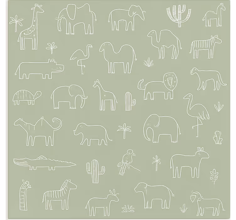 Jungle animals outline skandinavski senčilo - TenStickers