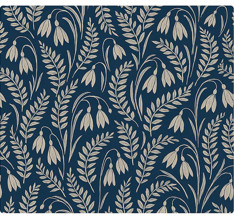 Navy beige snowdrop flowers skandinavsko senčilo - TenStickers