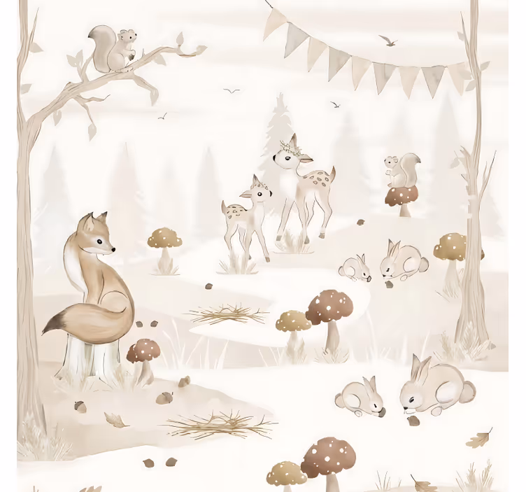 Whimsical woodland nursery gred rolo senčilo - TenStickers