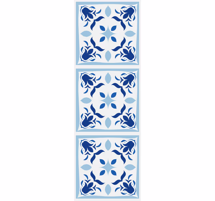 Typical portuguese tiles flowers rolo zavesa za kuhinjo - TenStickers