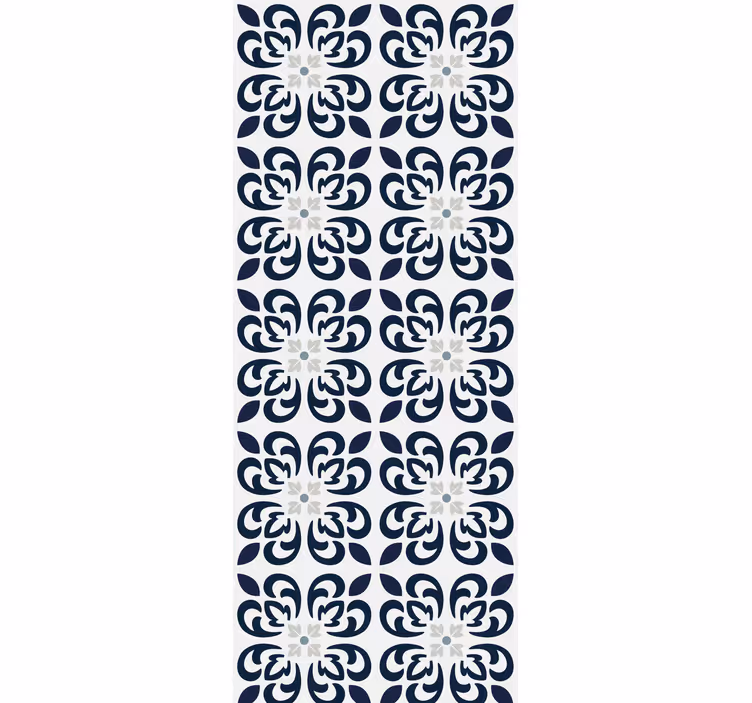 Dark blue clover portuguese tile rolo zavesa za kuhinjo - TenStickers