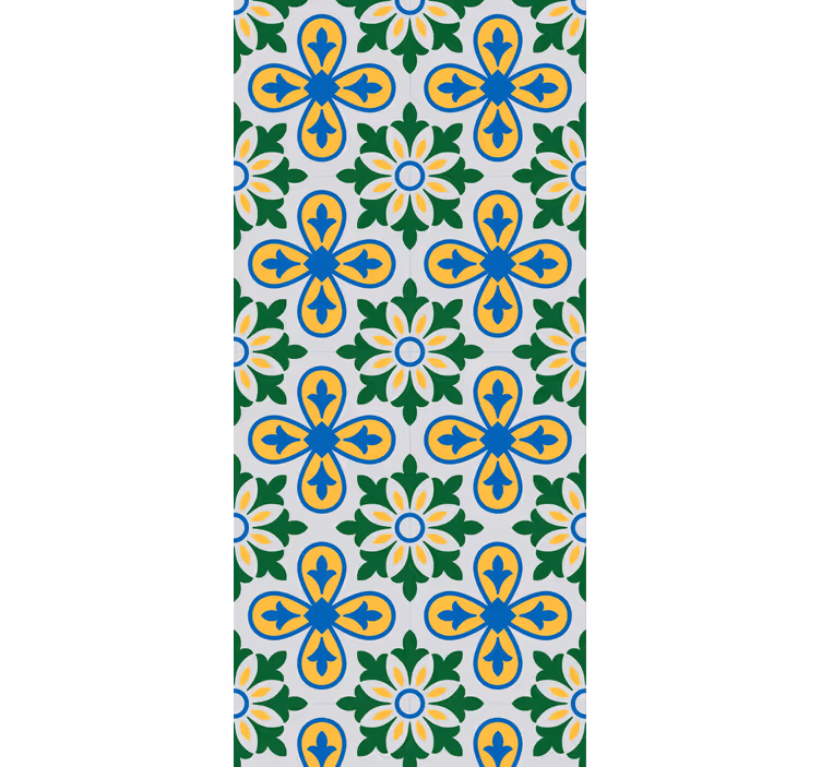 Yellow and blue portuguese tile rolo zavesa za kuhinjo - TenStickers