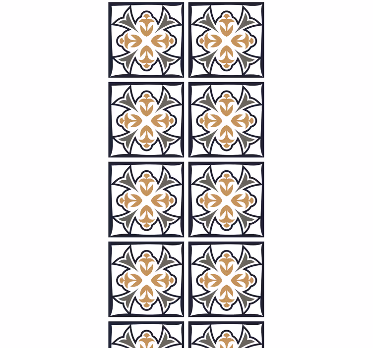 Beige and black portuguese tile rolo zavesa za kuhinjo - TenStickers