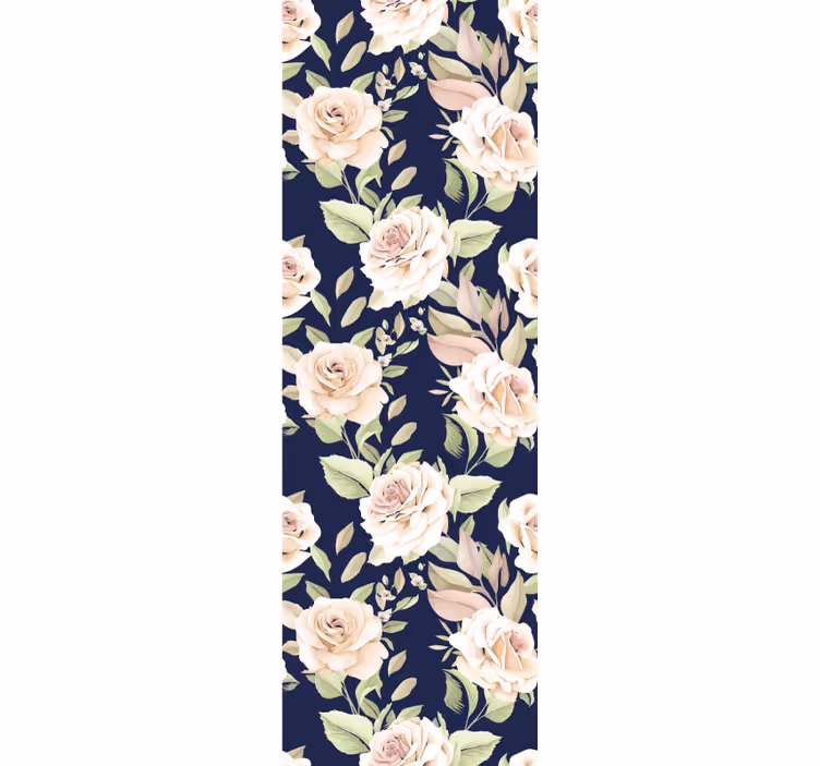 Vintage rose pattern on blue background rolo zavesa za kuhinjo - TenStickers