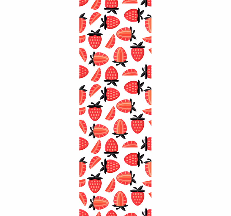 Real looking red strawberries pattern rolo zavese za kuhinjo - TenStickers