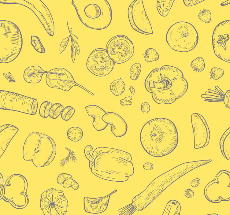 Set of colorful fruits and vegetables rolo zavese za kuhinjo - TenStickers