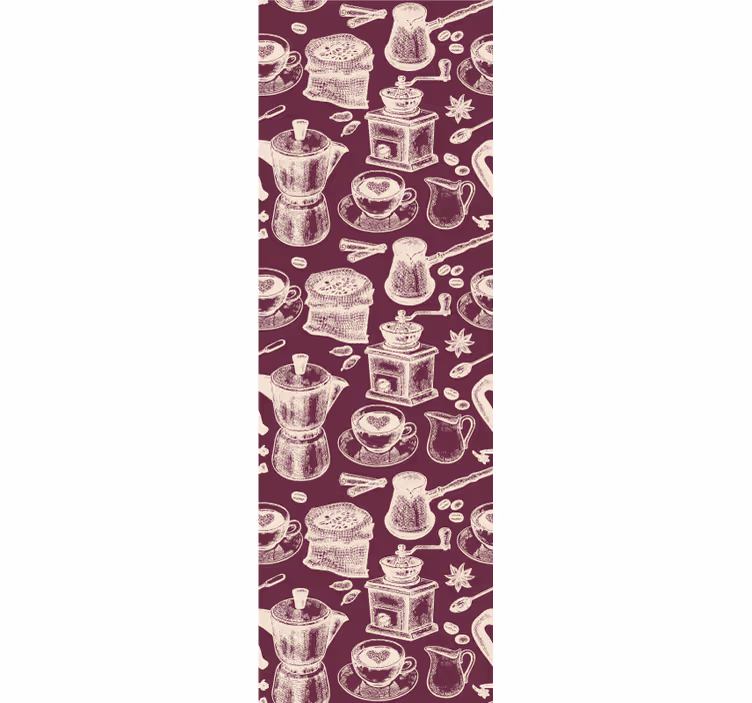 Coffee pattern design rolo zavesa za kuhinjo - TenStickers