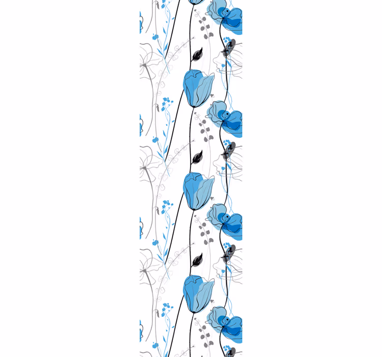 Meadow poppy flowers scandinavian style rolo zavesa za kuhinjo - TenStickers