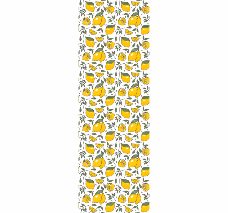 Rolo zavesa za kuhinjo limone in kremne rože - TenStickers