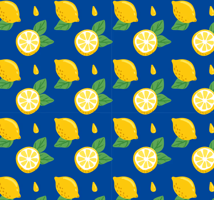 Rolo zavesa za kuhinjo ročno narisani limoni - TenStickers