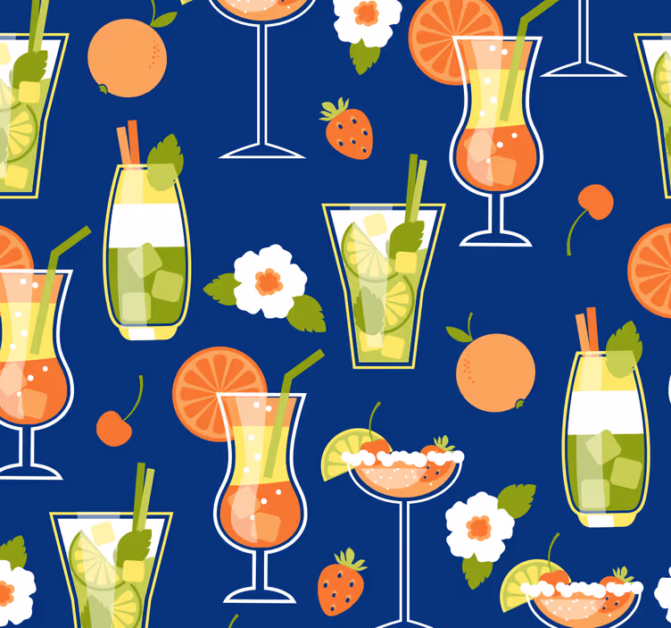 Vintage with cocktails rolo zavesa za kuhinjo - TenStickers