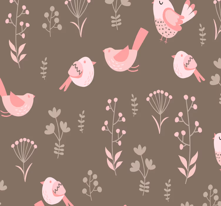 Vintage pink birds rolo zavesa za jedilnico - TenStickers