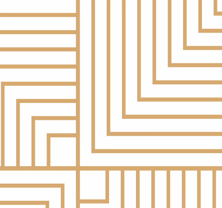 Rolo zavesa za jedilnico bela in zlata geometrija - TenStickers
