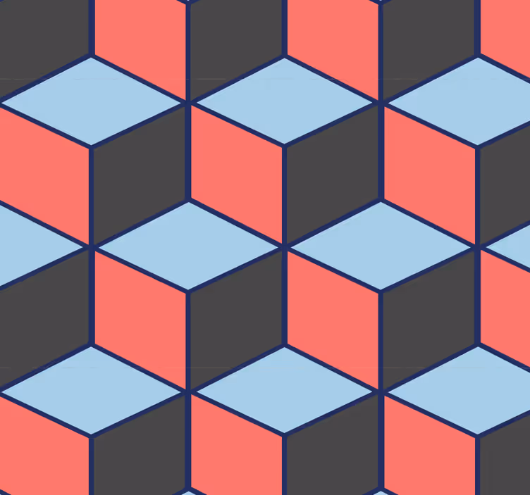 Rolo zavesa za jedilnico geometrijski kvadrati 3d - TenStickers