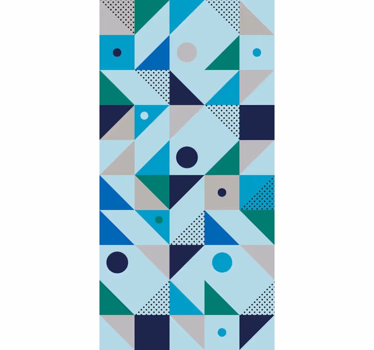 Rolo zavesa za jedilnico modri patchwork - TenStickers