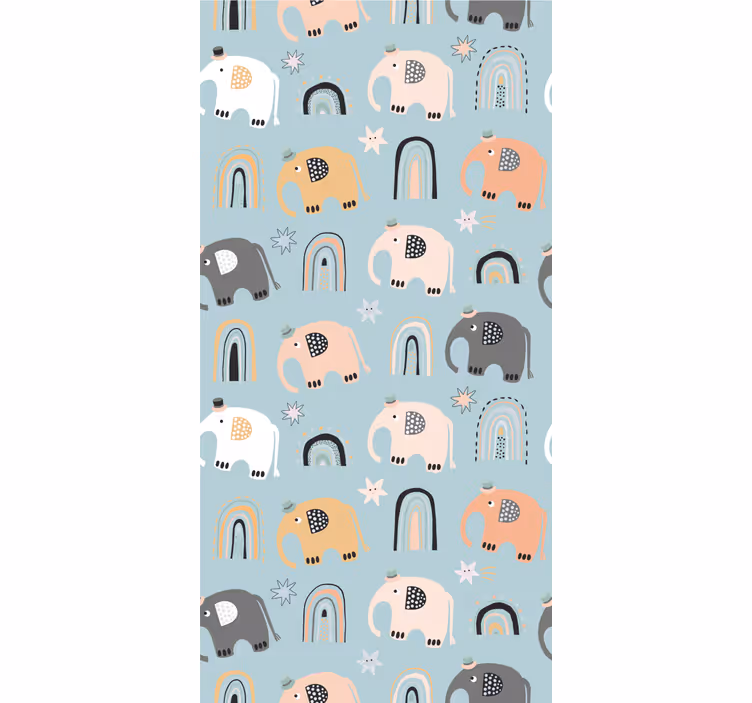 Elephant rainbow motifs otroška rolo senčila - TenStickers