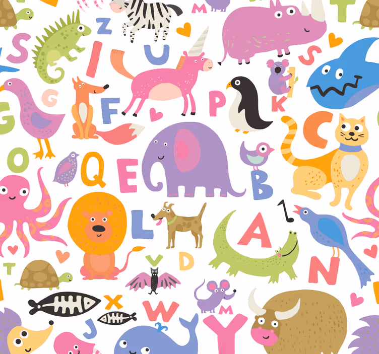 Alphabet animals otroška rolo senčila - TenStickers