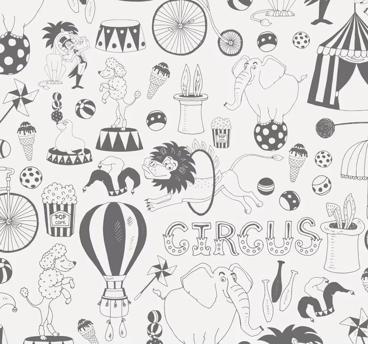 Circus themed print otroška rolo senčila - TenStickers