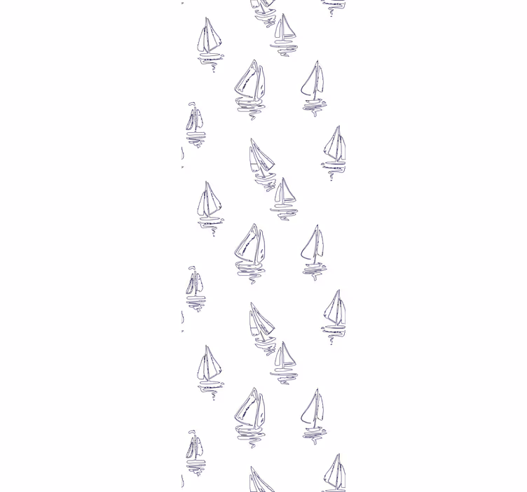 Sketch sailboat pattern otroška rolo senčila - TenStickers
