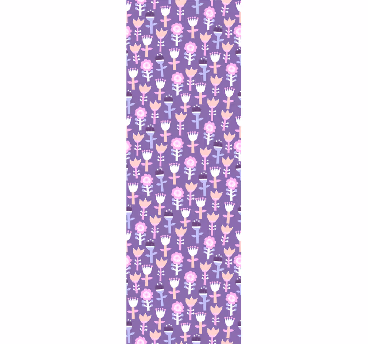 Purple tones abstract flower pattern otroška rolo senčila - TenStickers