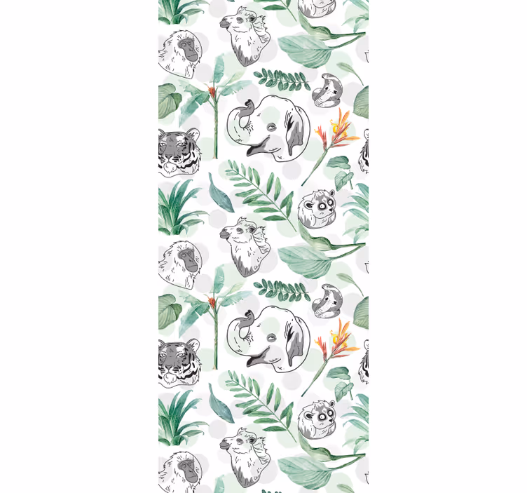 Watercolor tropical animals and plants otroška rolo senčila - TenStickers