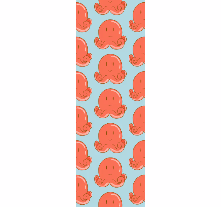 Red octopus pattern otroška rolo senčila - TenStickers