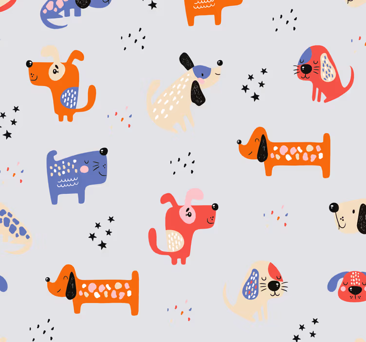 Otroška rolo senčila ilustrirani psi - TenStickers