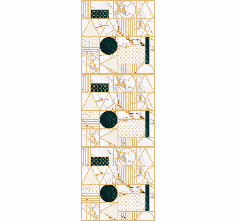 White marble geometric rolo zavese za pisarno - TenStickers
