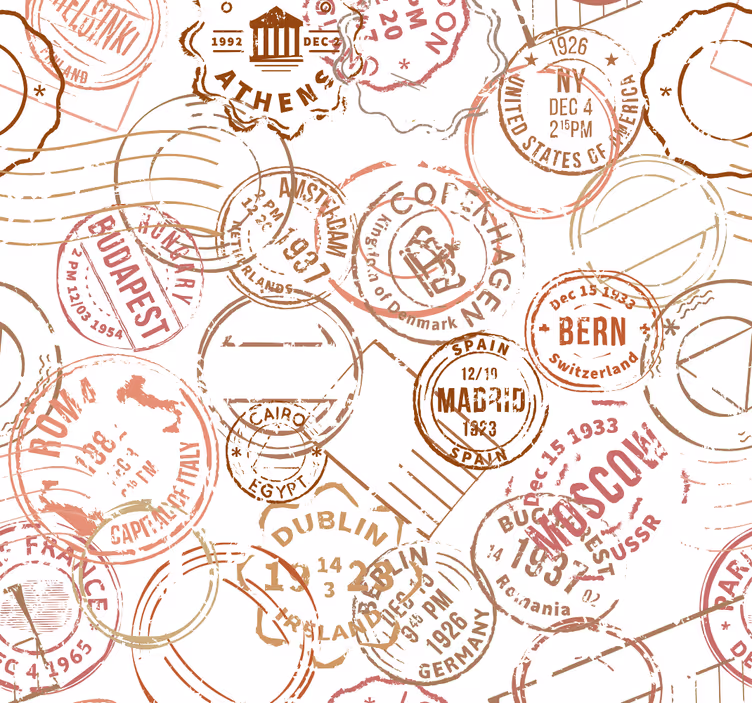 Rolo zavesa za najstnika retro žigi - TenStickers