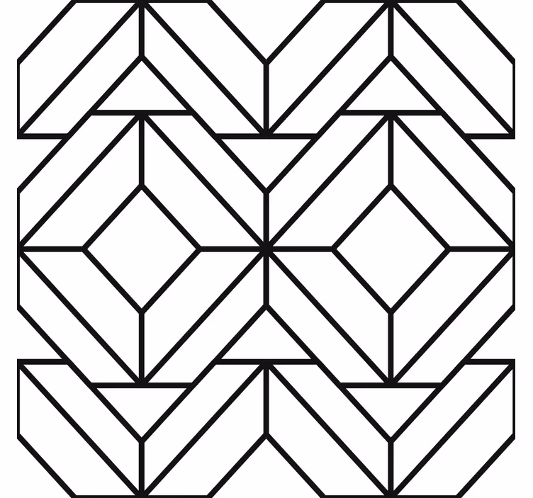 Sodobni senčilo črno-bela geometrijska vzorčna - TenStickers