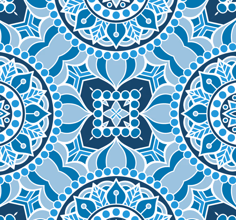 Rolo zavesa za kopalnico v mandala stilu - TenStickers