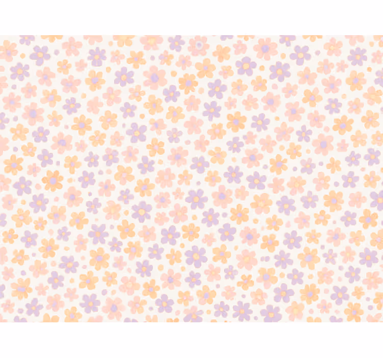 Roza zavesa za okno majhni pastelni cvetovi - TenStickers