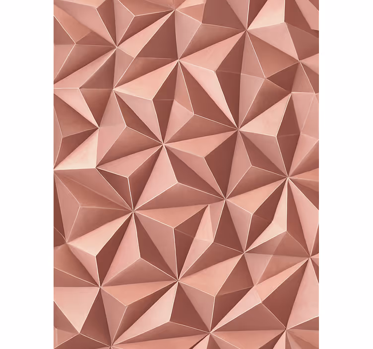 Roza zavesa za okno v roza zlati abstraktni geometriji - TenStickers