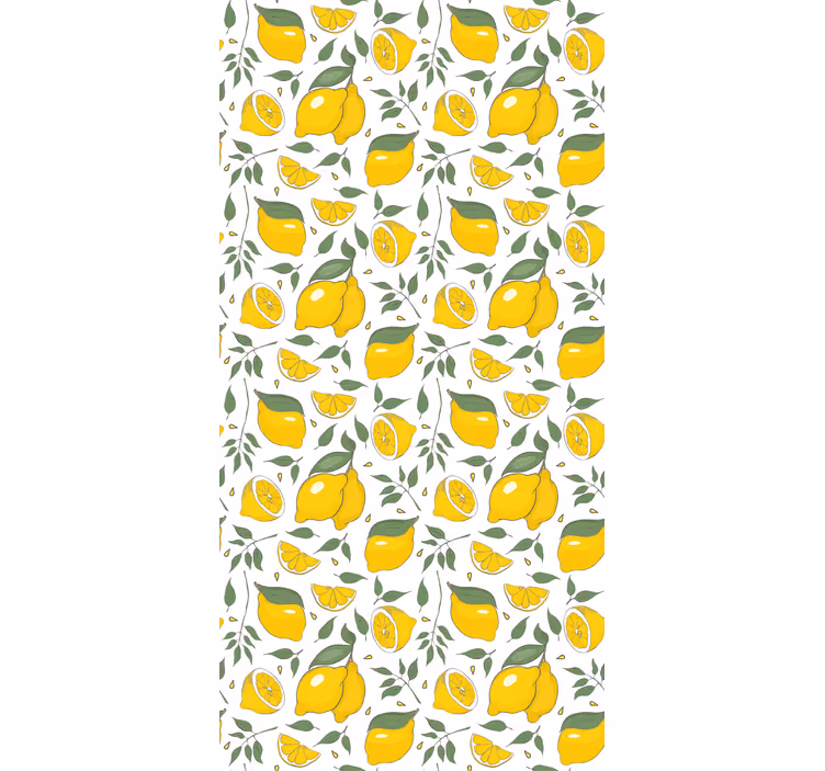 Rumeni roloji limone in kremne rože - TenStickers