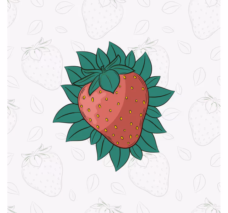 Rolo zavesa za kuhinjo svetle sočne jagode zelene liste - TenStickers