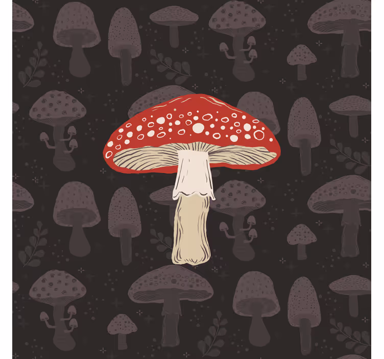 Rolo zavesa za kuhinjo z ročno narisanim gobami - TenStickers