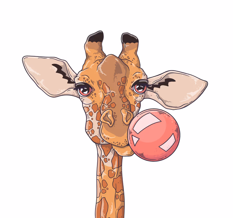 Rolo zavesa za dnevno sobo žirafa z žvečilnim gumijem - TenStickers