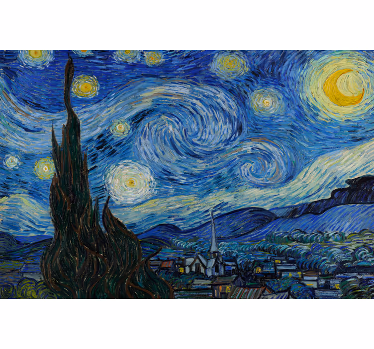 Rolo zavesa za dnevno sobo van goghov zvezdni večer - TenStickers