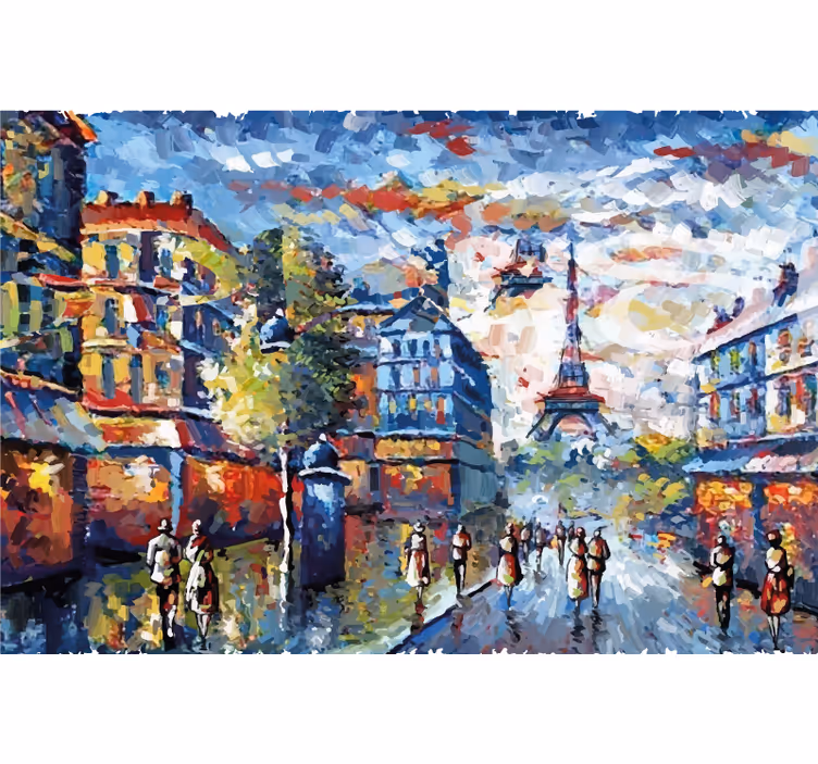 Rolo zavesa za dnevno sobo umetnost pariz boho akvarel - TenStickers