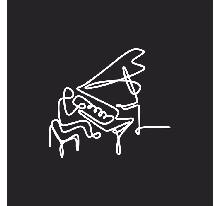 Rolo zavesa za dnevno sobo ljubek pianist v risbi - TenStickers